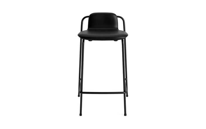 Studio Barstool 65 cm Full Upholstery - Normann Copenhagen Barstools - Ultra Leather - 41599 Black - HORNE