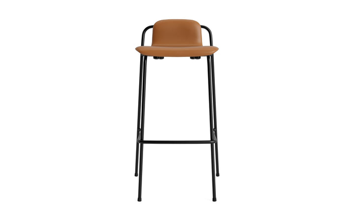Studio Barstool 75 cm Full Upholstery Steel - Normann Copenhagen Barstools - Ultra Leather - 41574 Brandy - HORNE