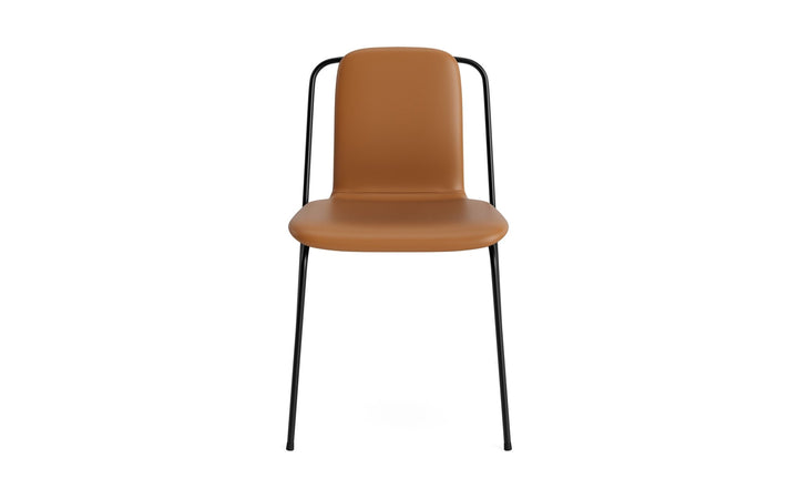 Studio Chair Full Upholstery - Normann Copenhagen Dining Chairs - Ultra Leather - 41574 Brandy - HORNE
