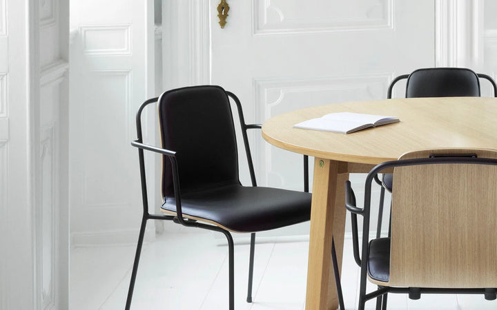 Studio Chair Full Upholstery - Normann Copenhagen Dining Chairs - Ultra Leather - 41599 Black - HORNE