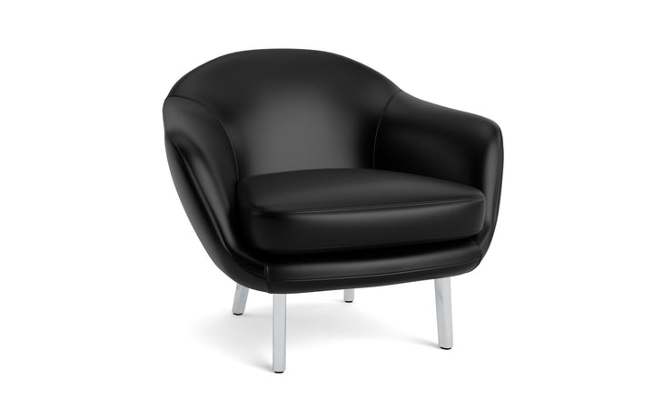 Sum Lounge Armchair Aluminum - Normann Copenhagen Lounge Chairs - Aluminum Frame - Ultra Leather - 41599 Black - HORNE