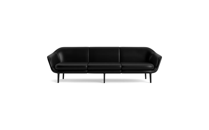 Sum Modular Sofa 3-Seater Aluminum - Normann Copenhagen Modular Sofas - Sum Modular Sofa 3-Seater Black Alu - Ultra Leather - 41599 Black - HORNE