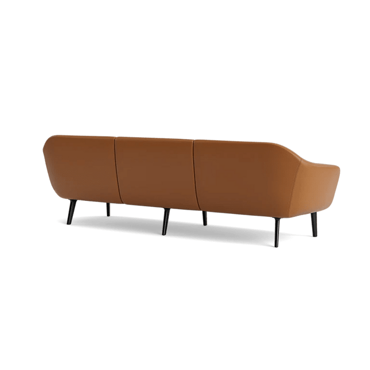 Sum Modular Sofa 3-Seater Aluminum - Normann Copenhagen Modular Sofas - Sum Modular Sofa 3-Seater Black Alu - Ultra Leather - 41574 Brandy - HORNE