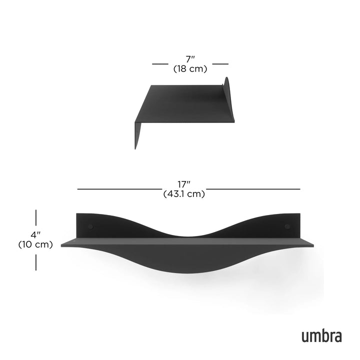 Surf Shelf - Set of 2 - Umbra Shelving - Black - HORNE