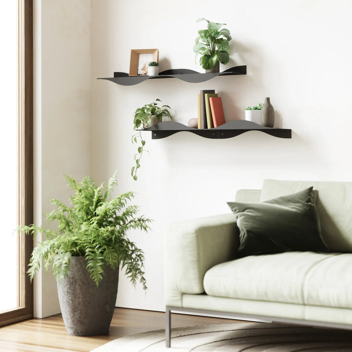 Surf Shelf - Set of 2 - Umbra Shelving - Black - HORNE