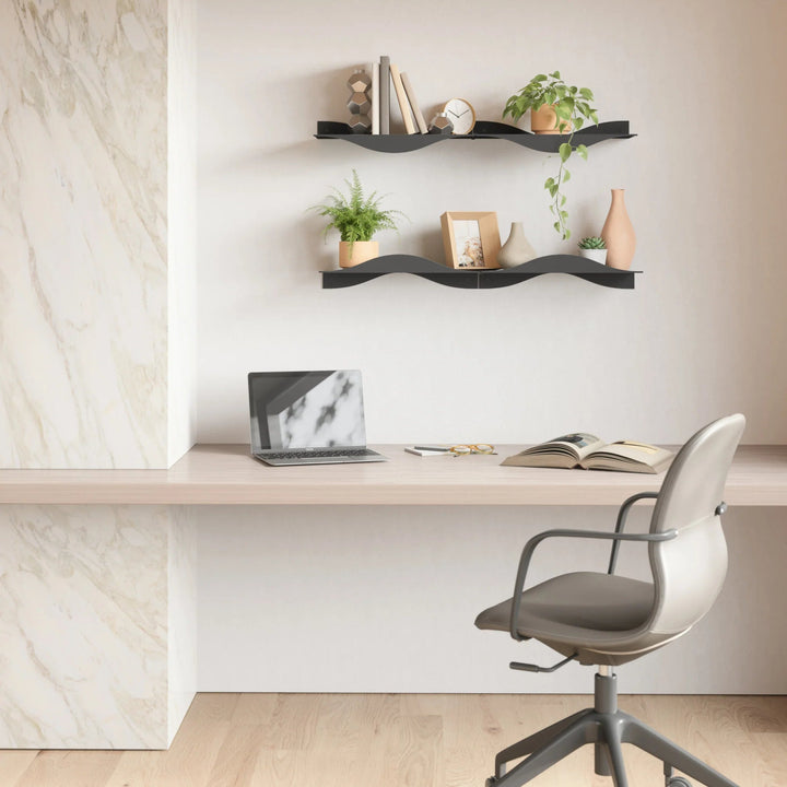 Surf Shelf - Set of 2 - Umbra Shelving - Black - HORNE