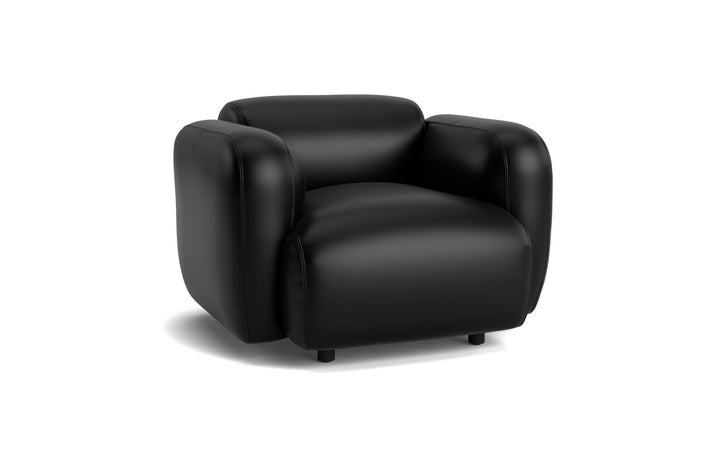 Swell Armchair - Normann Copenhagen Lounge Chairs - Ultra Leather - 41599 Black - HORNE