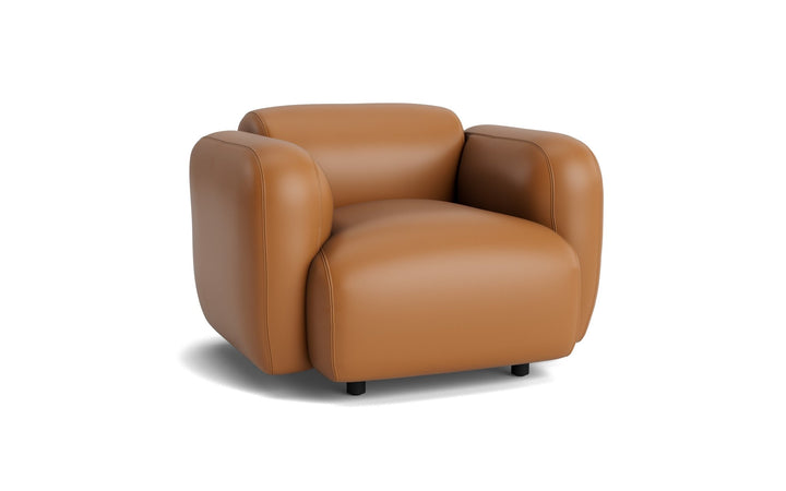 Swell Armchair - Normann Copenhagen Lounge Chairs - Ultra Leather - 41574 Brandy - HORNE