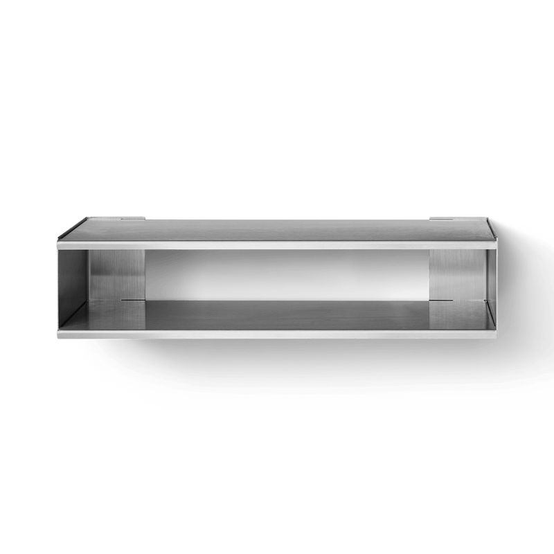Taper Console & Shoe Rack 18 x 75 - Form + Refine Shelving - Stainless Steel Brushed - HORNE