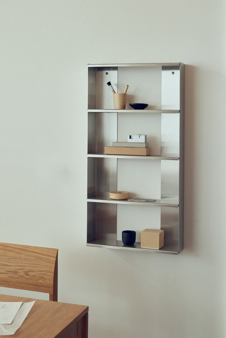 Taper Shelf 50 x 98 - Form + Refine Shelving - Stainless Steel Brushed - HORNE