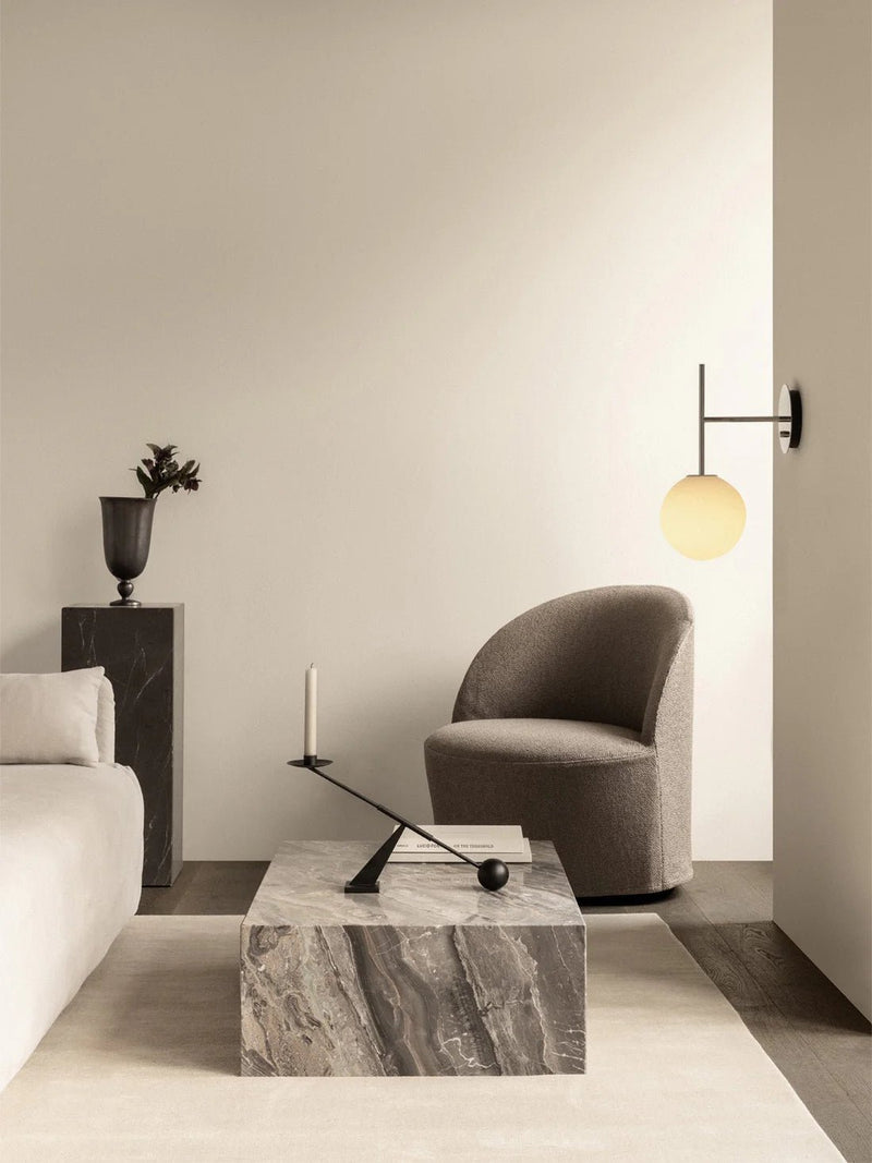 Tearoom Swivel Lounge Chair w. Loose Cover - Audo Copenhagen Chairs - Logan Jasmine - HORNE
