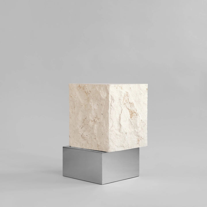 Temple Coffee Table - 101 Copenhagen Coffee Tables - Low - Chrome / Limestone - HORNE