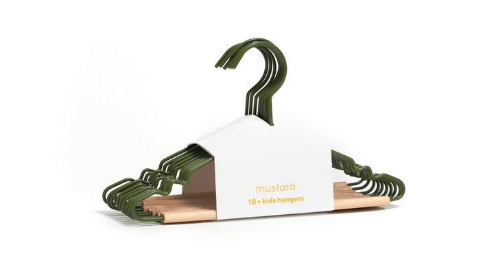 The Hangers - Mustard Made US Storage + Organization - Kids Top Hanger - Olive - HORNE