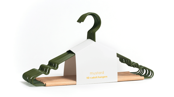 The Hangers - Mustard Made US Storage + Organization - Adult Top Hanger - Olive - HORNE