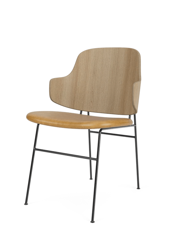 The Penguin Dining Chair - Seat Upholstered - Audo Copenhagen Chairs - Natural Oak - Dakar 0250 - HORNE