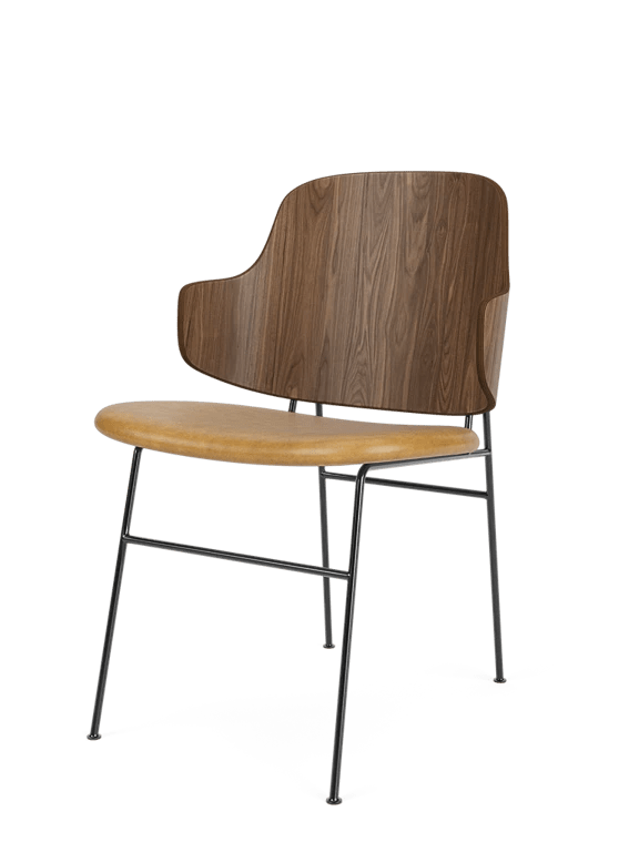 The Penguin Dining Chair - Seat Upholstered - Audo Copenhagen Chairs - Walnut - Dakar 0250 - HORNE
