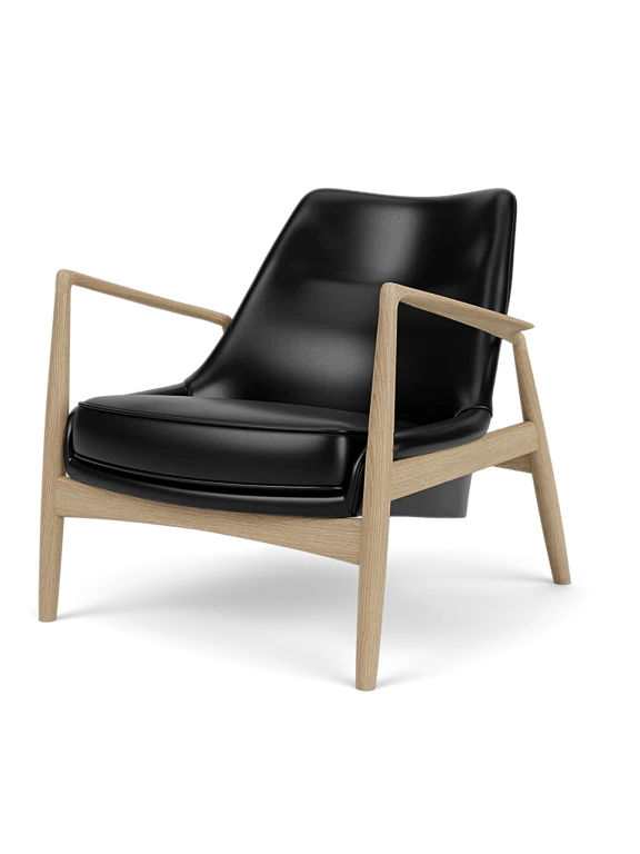 The Seal Lounge Chair - Low Back - Audo Copenhagen Chairs - Natural Oak - Dakar Leather - 0842 Black - HORNE