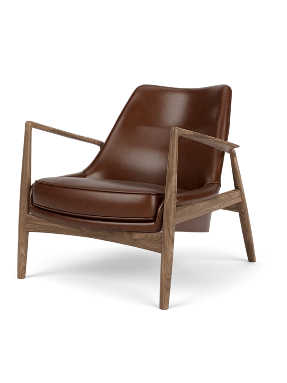 The Seal Lounge Chair - Low Back - Audo Copenhagen Chairs - Walnut - Dakar Leather - 0329 Brown - HORNE