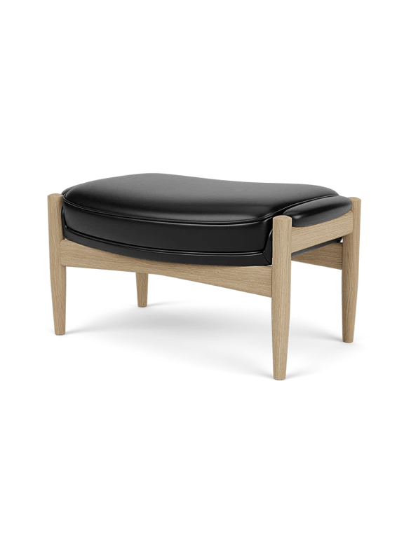 The Seal Ottoman - Audo Copenhagen Stools + Benches + Ottomans - Natural Oak - Dakar Leather - 0842 Black - HORNE