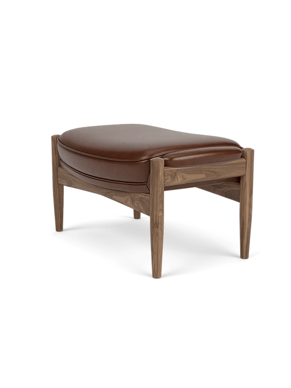 The Seal Ottoman - Audo Copenhagen Stools + Benches + Ottomans - Walnut - Dakar Leather - 0329 Brown - HORNE