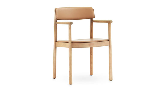 Timb Armchair Upholstery - Normann Copenhagen Dining Chairs - Tan/ Ultra Leather - Camel - HORNE