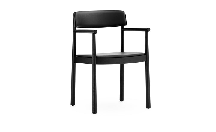 Timb Armchair Upholstery - Normann Copenhagen Dining Chairs - Black/ Ultra Leather - HORNE