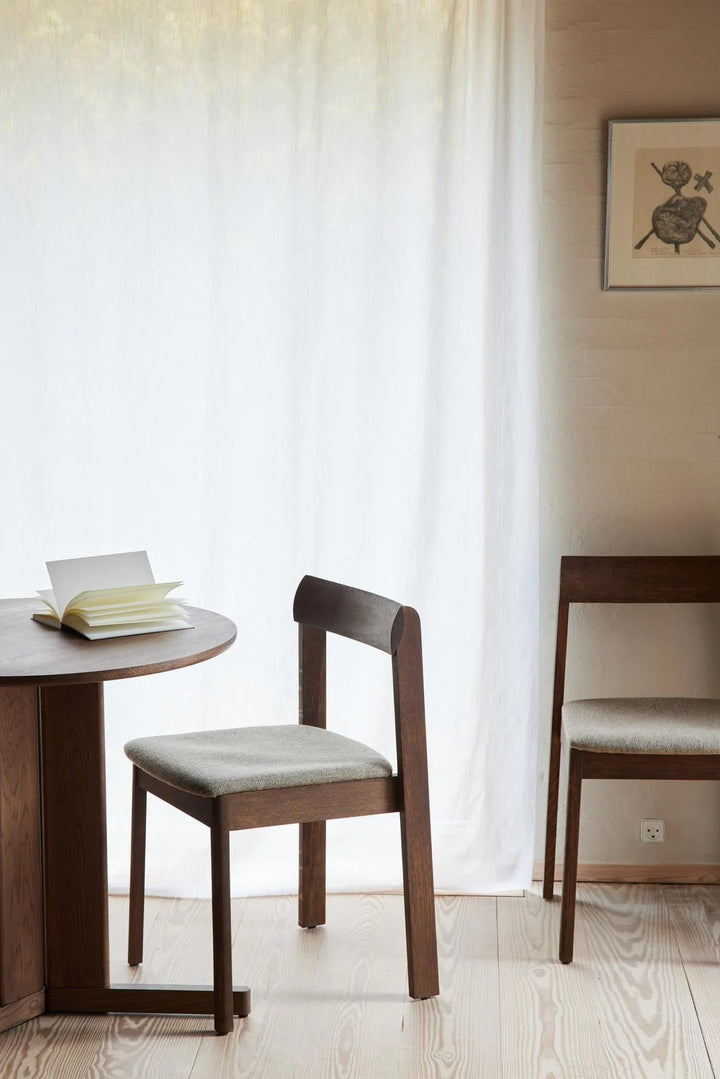 Trefoil Round Table - 3 Legs - Form + Refine Tables + Desks - Smoked Oak - HORNE