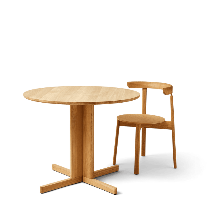 Trefoil Round Table - Form + Refine Tables + Desks - White Oak - HORNE