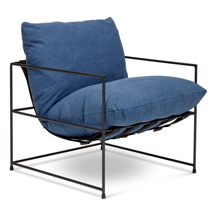 Trent Accent Chair - Urbia Chairs - Washed Navy - HORNE
