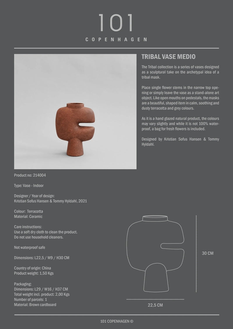 Tribal Vase - 101 Copenhagen Vases - Mini - Terracotta - HORNE