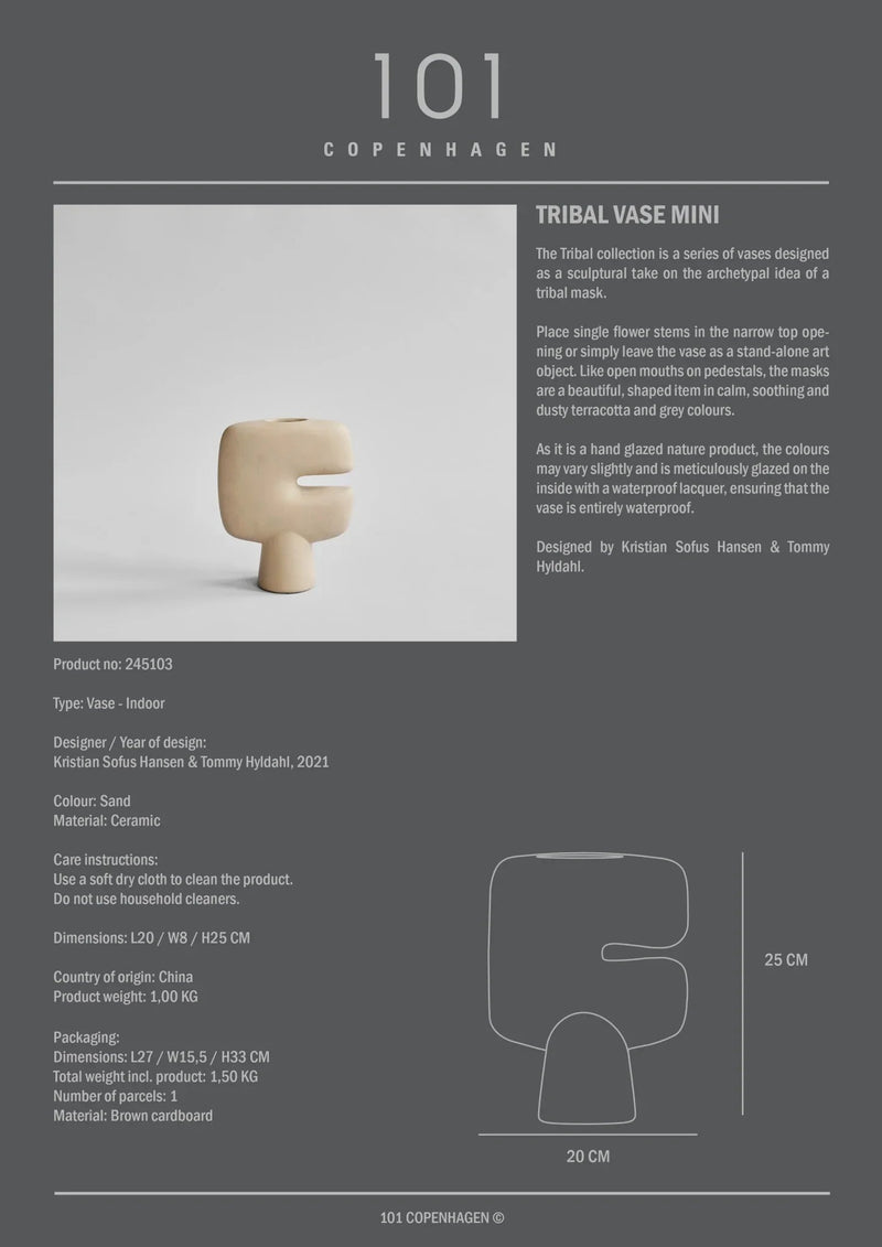 Tribal Vase - 101 Copenhagen Vases - Mini - Terracotta - HORNE