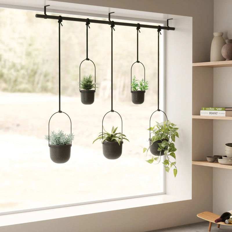 Triflora Hanging Planters - Set of 5 - Umbra Pots & Planters - Black - HORNE