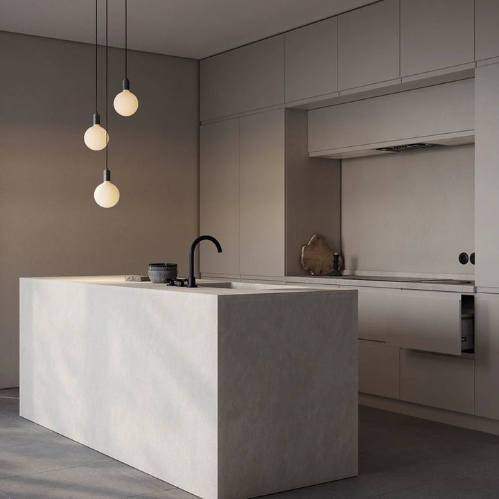 Triple Pendant + Sphere IV - Black Canopy - Tala Cluster Pendants - Graphite - HORNE