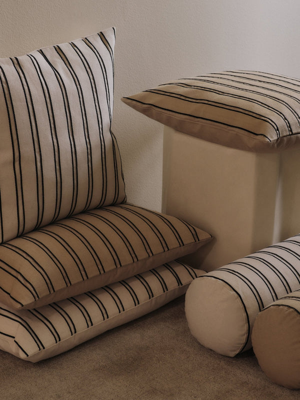 Twill Cushion - Ferm Living Bedding + Pillows - Cashmere/Black - HORNE