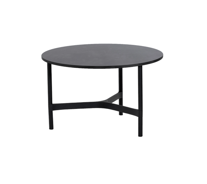Twist Round Coffee Table - Cane Line Tables + Desks - Medium - Lava Grey - Dark Grey HPL - HORNE