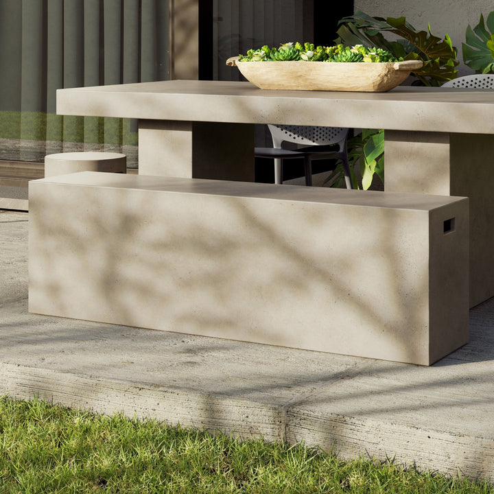 Una Bench - Urbia Stools + Benches + Ottomans - Ivory Terrazzo - Large - HORNE