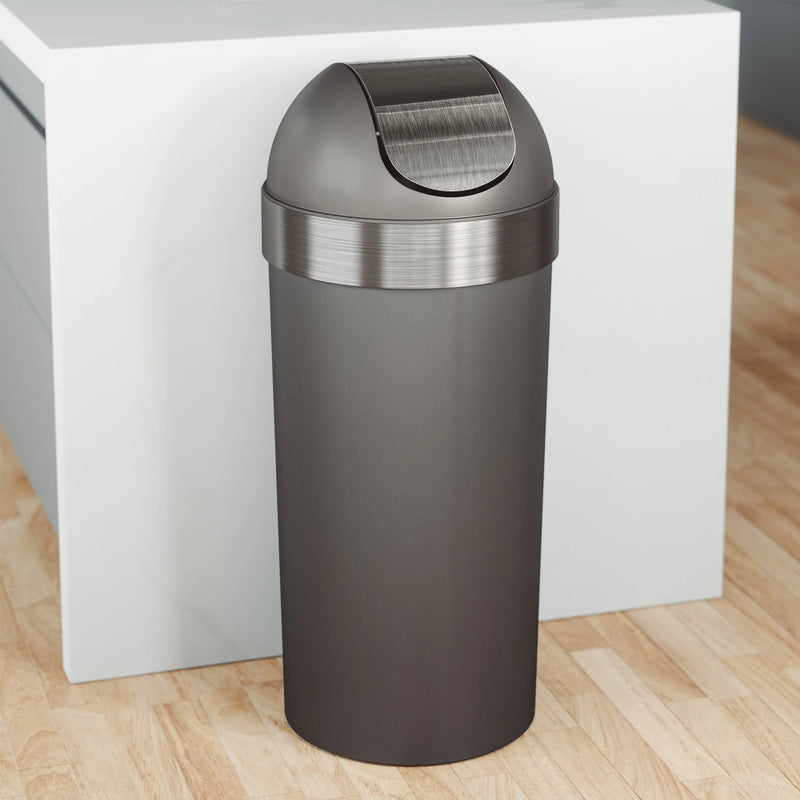 Venti Trash Can - Umbra Storage + Organization - Black-Nickel - HORNE