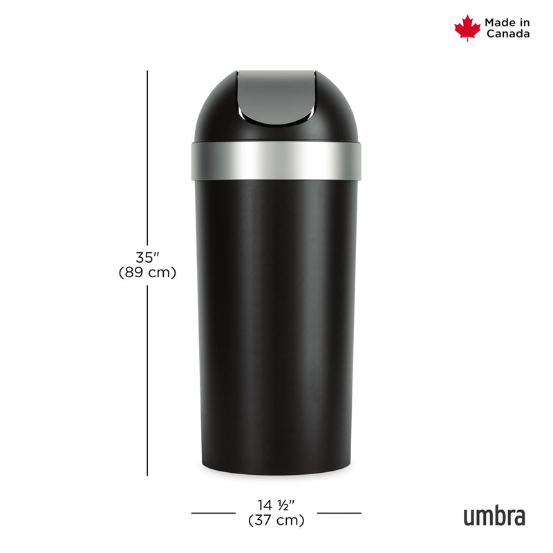 Venti Trash Can - Umbra Storage + Organization - Black-Nickel - HORNE