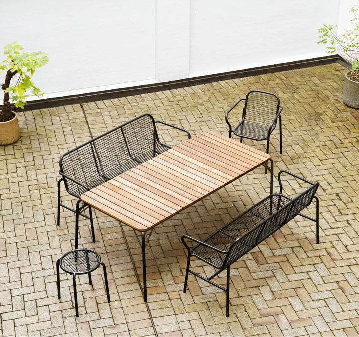 Vig Dining Bench - Normann Copenhagen Outdoor Seating - Black - HORNE
