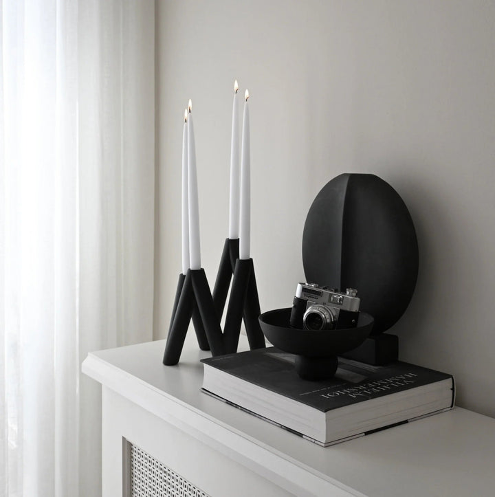 W Candle Holder - 101 Copenhagen Candle Holders - Black - HORNE