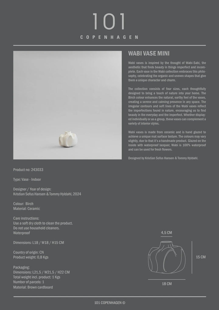 Wabi Vase - 101 Copenhagen Vases - Mini - HORNE