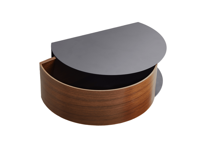 Wallie Wall Drawer - Woud - Shelving - Black Metal w/ Walnut - HORNE