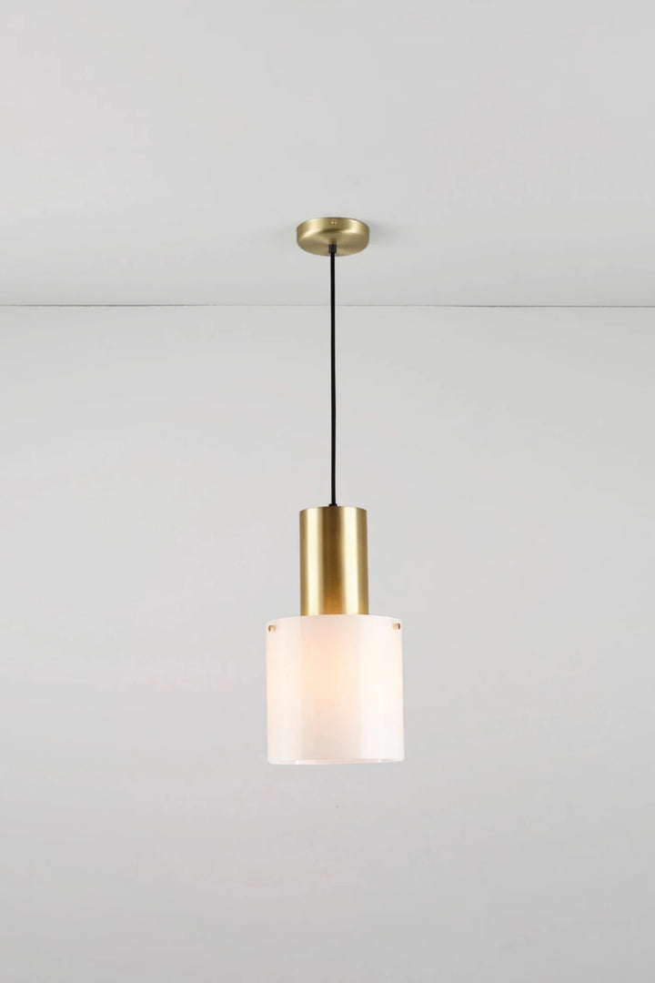 Walter Pendant - Copper - Original BTC Pendants - Size 2 - Large - Opal Glass - Brass - HORNE