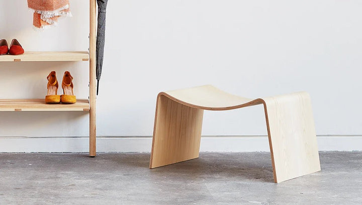 Wave Stool - Gus* Modern Sofas - Walnut - HORNE