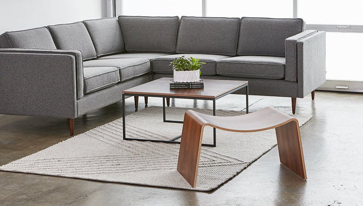 Wave Stool - Gus* Modern Sofas - Walnut - HORNE