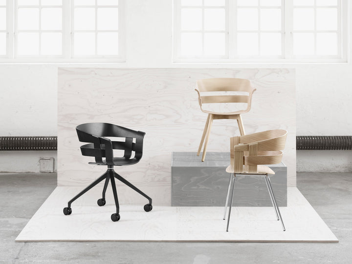 Wick Chair Swivel With Wheels - Design House Stockholm Chairs - Black/grey - HORNE