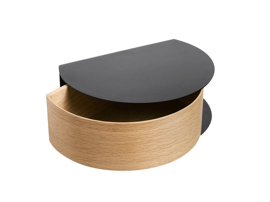 Would Design Wallie Wall Drawer - Woud - Shelving - Black Metal w/ Oak - HORNE