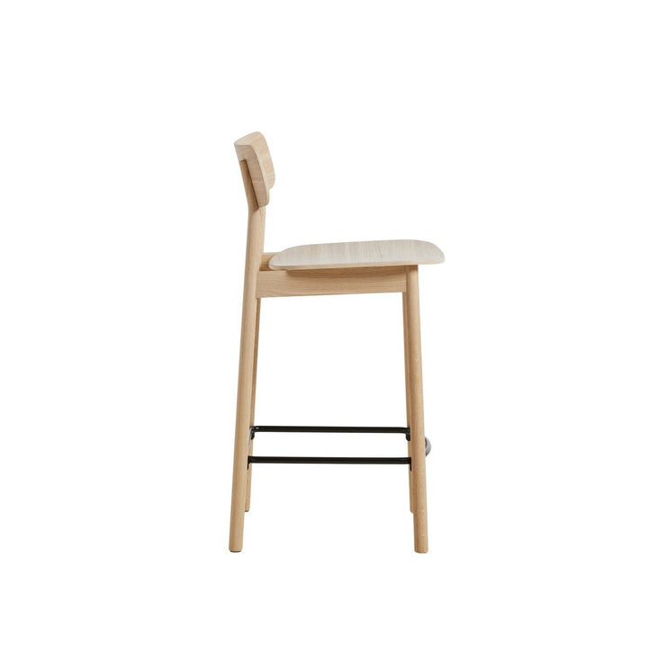 woud Soma Counter Chair - Woud - Chairs - Black Painted Ash w/ Black Painted Metal Foot Rest - HORNE