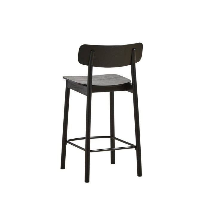 woud Soma Counter Chair - Woud - Chairs - Black Painted Ash w/ Black Painted Metal Foot Rest - HORNE