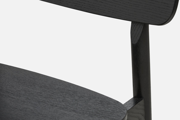 woud Soma Counter Chair - Woud - Chairs - Black Painted Ash w/ Black Painted Metal Foot Rest - HORNE
